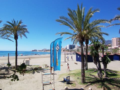 Beach nearby, sun loungers