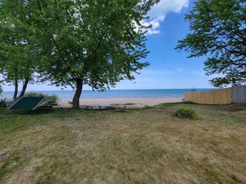 Beach nearby, sun loungers