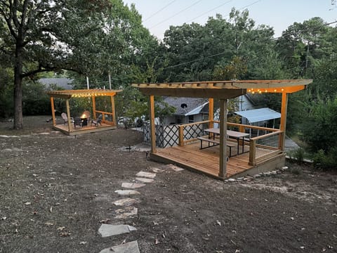 Two new pergolas to gather around. 