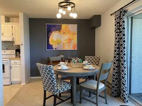 Extra cozy blanket in the dinner dresser. 