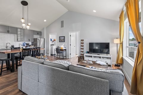 Open floor plan with a cozy living space.