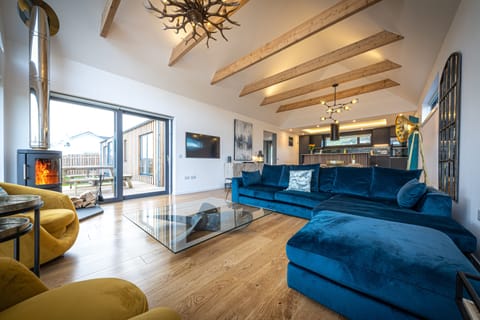 Cozy fireplace in the living room