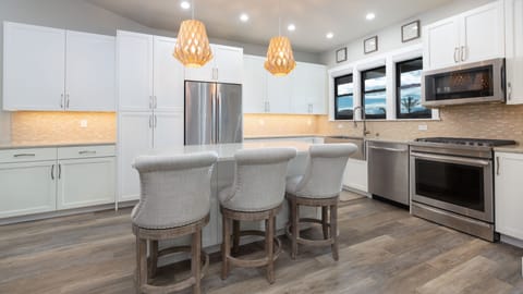 High-end appliances and finishes. Gas range.