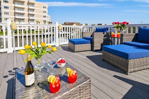Grab some fresh flowers and your favorite libations and kick back and relax on the Upper Deck over looking the water!