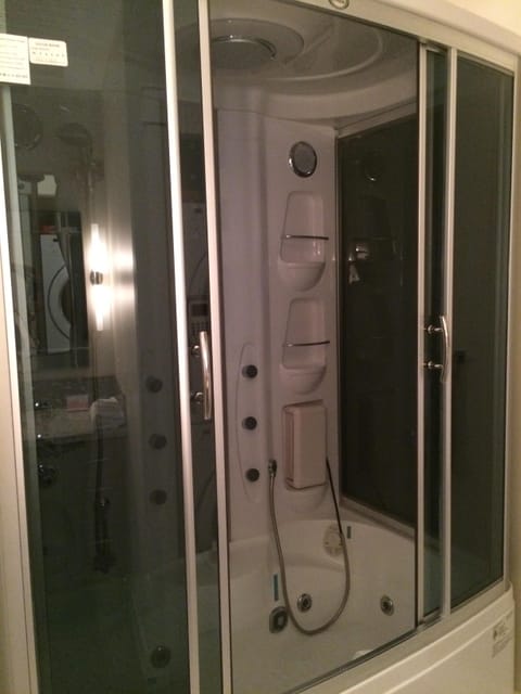 Combined shower/tub, jetted tub, hair dryer, towels