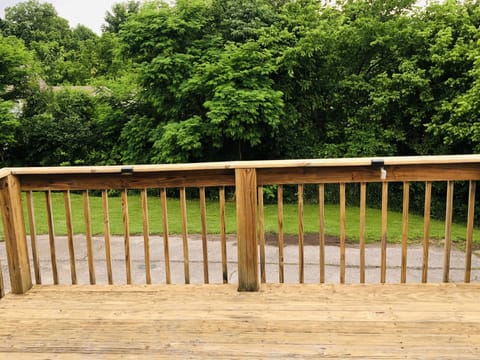 Deck overlooking the additional parking