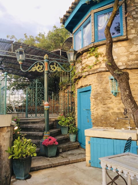 Steps up to the pool terrace