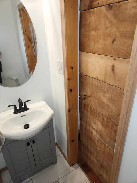 Combined shower/tub, hair dryer, heated floors, towels