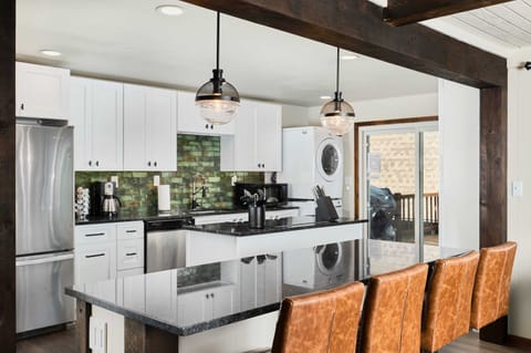 Kitchen and island seating (main level)