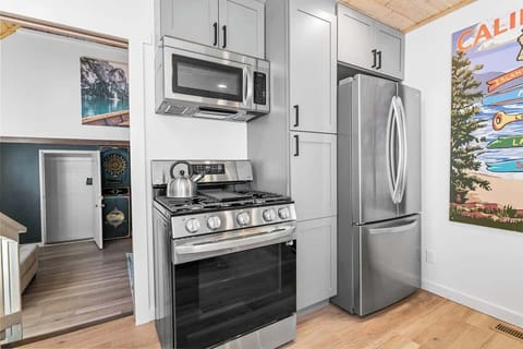 Full sized stainless steel appliances