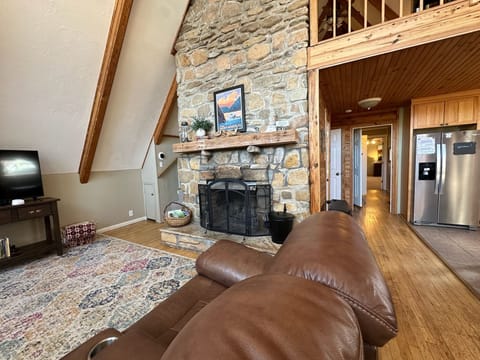 Living Room with Wood Burning Fireplace, Main Level