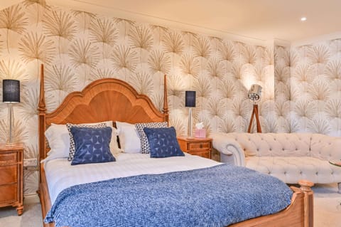 Lisburne Place Town House in Torquay. Main bedroom with designer bed