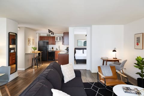 Open kitchen and living room space