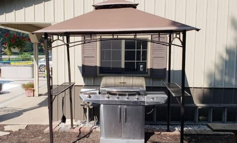 The Camper has it's own propane grill.  Propane provided