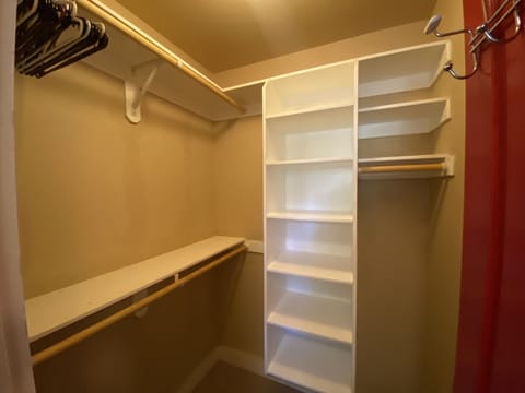 Master bath has a walk in closet