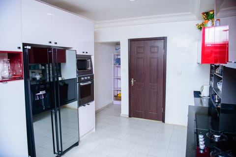 Fridge, microwave, oven, electric kettle