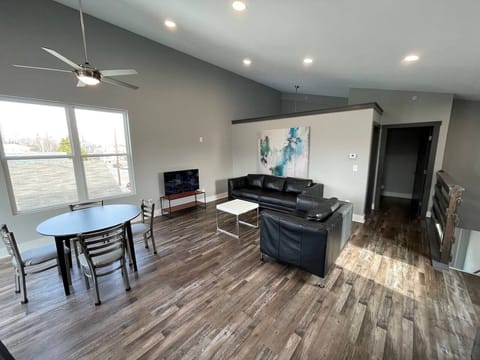 Vaulted loft main floor. Great for entertaining. Steps out onto our skydeck with views to Churchill Downs Millionaire's Row