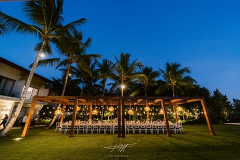 Outdoor banquet area