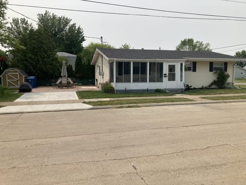 Front of 312 beech St., showing patio to the left side of house.
