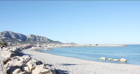 Beach nearby, sun loungers