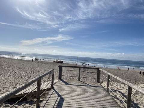 Beach nearby, sun loungers