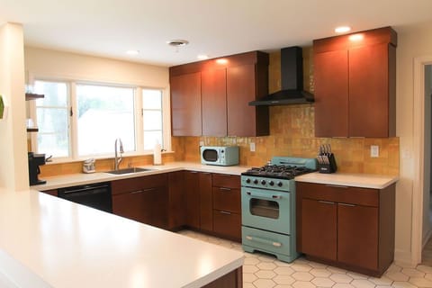 Kitchen is stocked w/ everything needed to cook meals