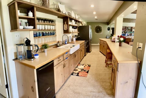 Kitchen area with bar