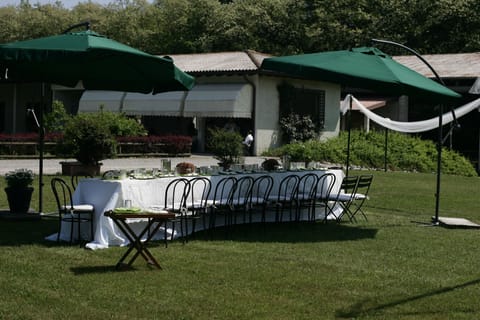 Outdoor banquet area