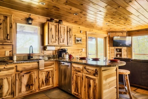 Even dish duty feels dreamy when the window frames the Smokies