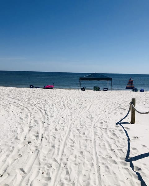 Beach nearby, sun loungers