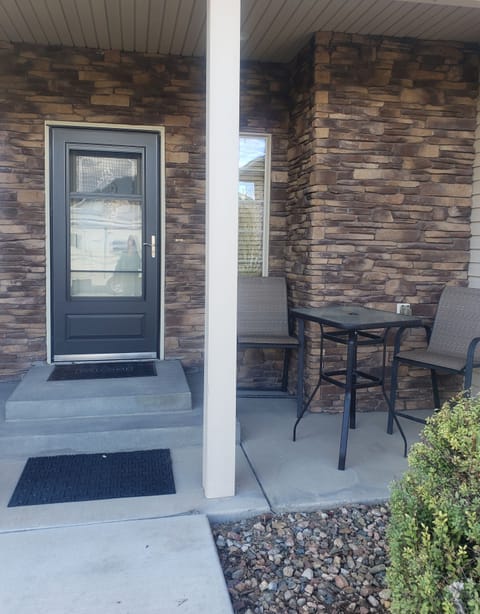 private entrance and front porch area