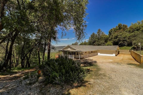 Looking down on the house from the top of the driveway.