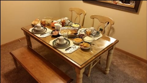 Dining Room; bench doubles as a coffee table