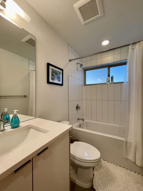 Bathroom with Windows and High-Pressure Shower Head