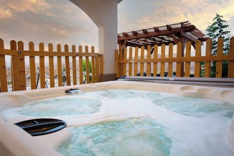Relax in the hot tub after a fun-filled day