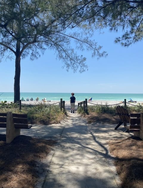 Beach nearby, sun loungers, beach towels