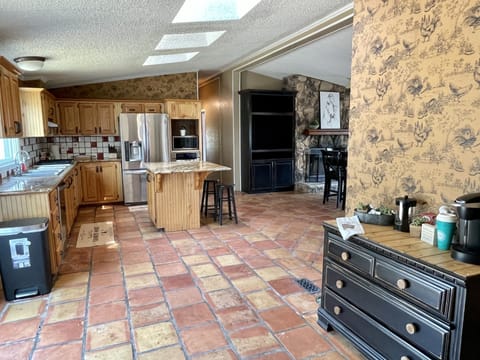 Fully stocked spacious kitchen