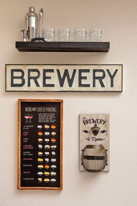 Brewery vibes! Enjoy a taste of local charm with this fun kitchen decor.