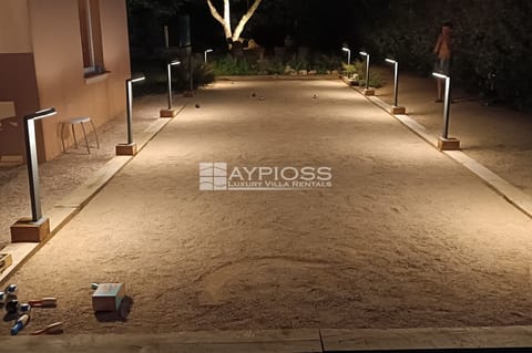 petanque court at night