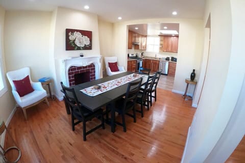 Large new dining room table which can seat 8+ people.