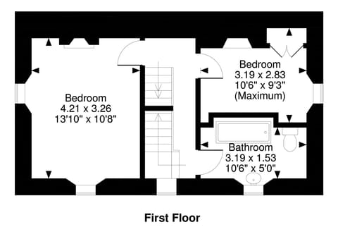 Floor plan of first floor | Bede’s Cottage, Windermere