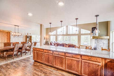 The open plan means everyone can relax and enjoy time together in the same room