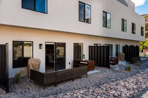 Back patio seating and grill