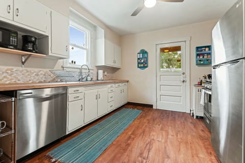 Kitchen and back door.
