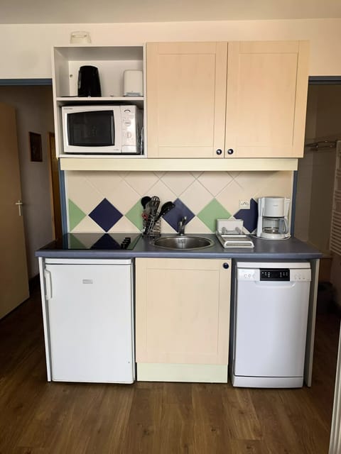 Fridge, dishwasher, coffee/tea maker, toaster