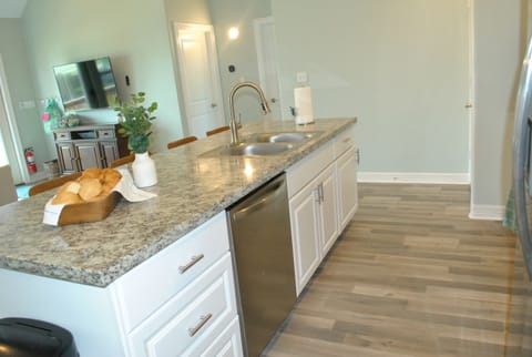 We provide a starter pack of dish soap, dishwasher pods, and laundry pods.