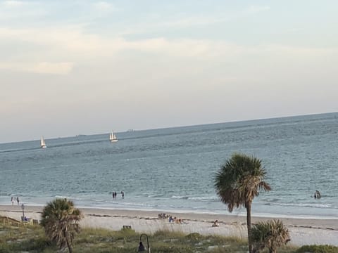 Beach nearby, sun loungers