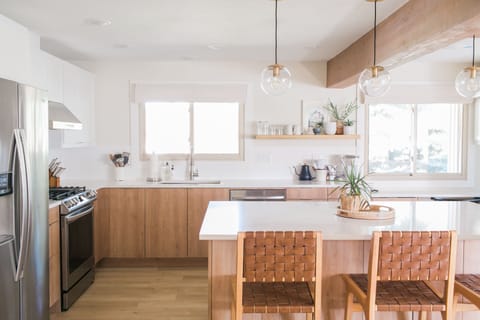 Brand new appliances including a gas range.