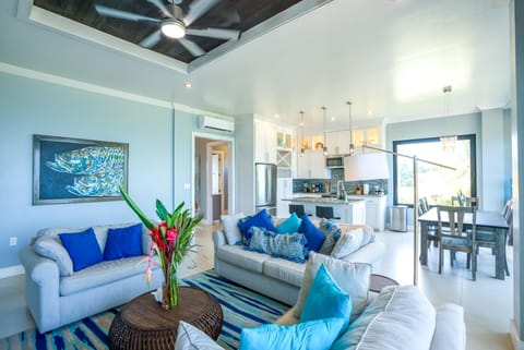 Common Area; Living room, kitchen, and dining table.