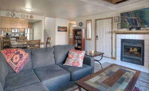 Living Area with Fireplace and Smart TV